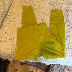 Lulu lemon Bright Green High-Waisted Leggings wonder under